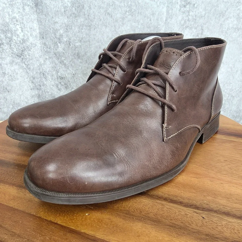 Cole Haan Chukka Boots Mens 8‎ M M Copley Brown Leather Lace Up Ankle C13153